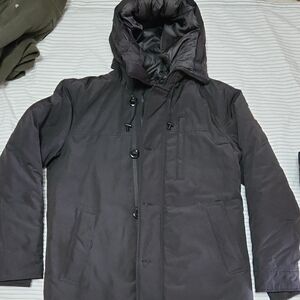 Guess Men's Charcoal Hooded Puffer Jacket
